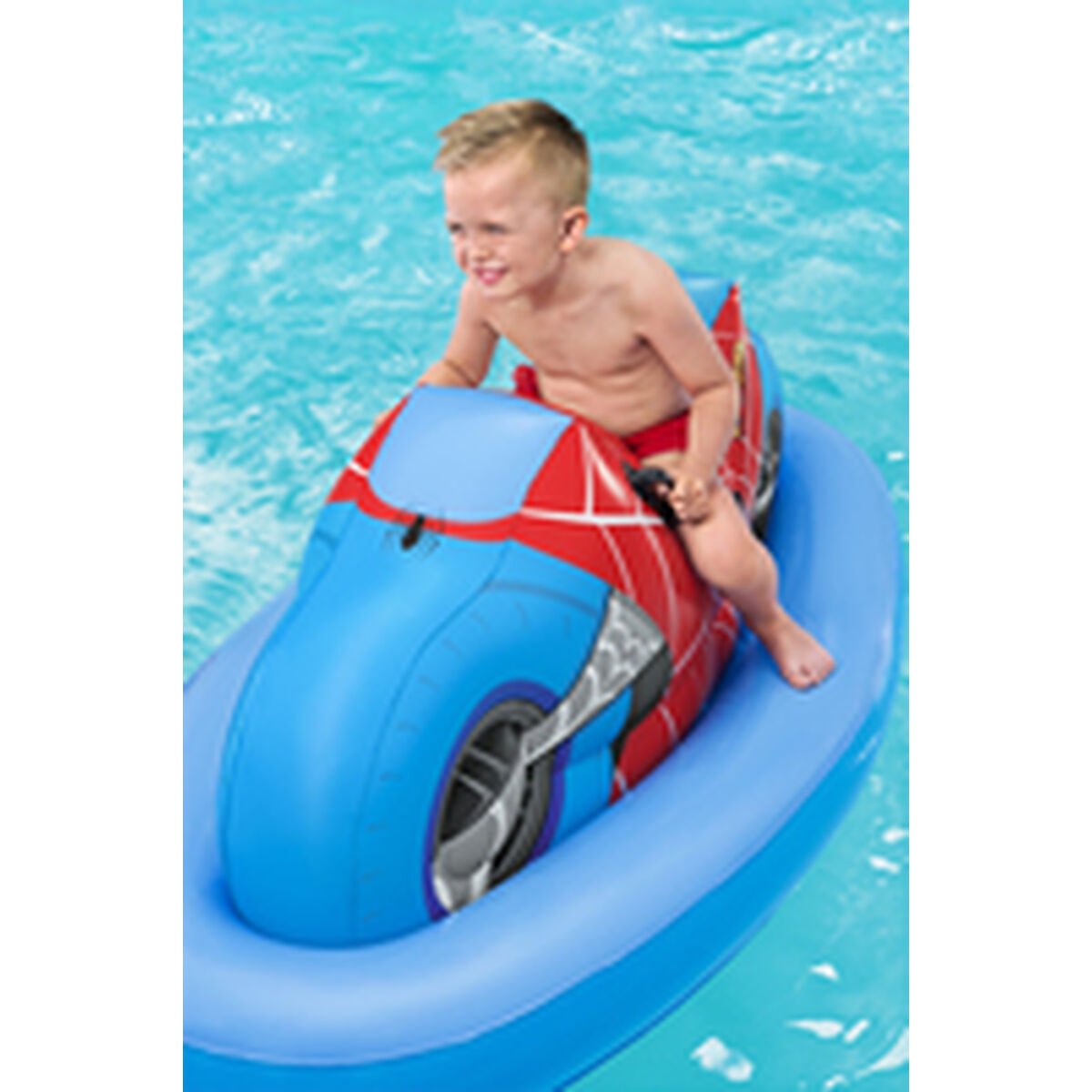 Bestway Uppblåsbar Motorcykel Spiderman 170x84 cm +3 År Strand och Pool 98794 - 5
