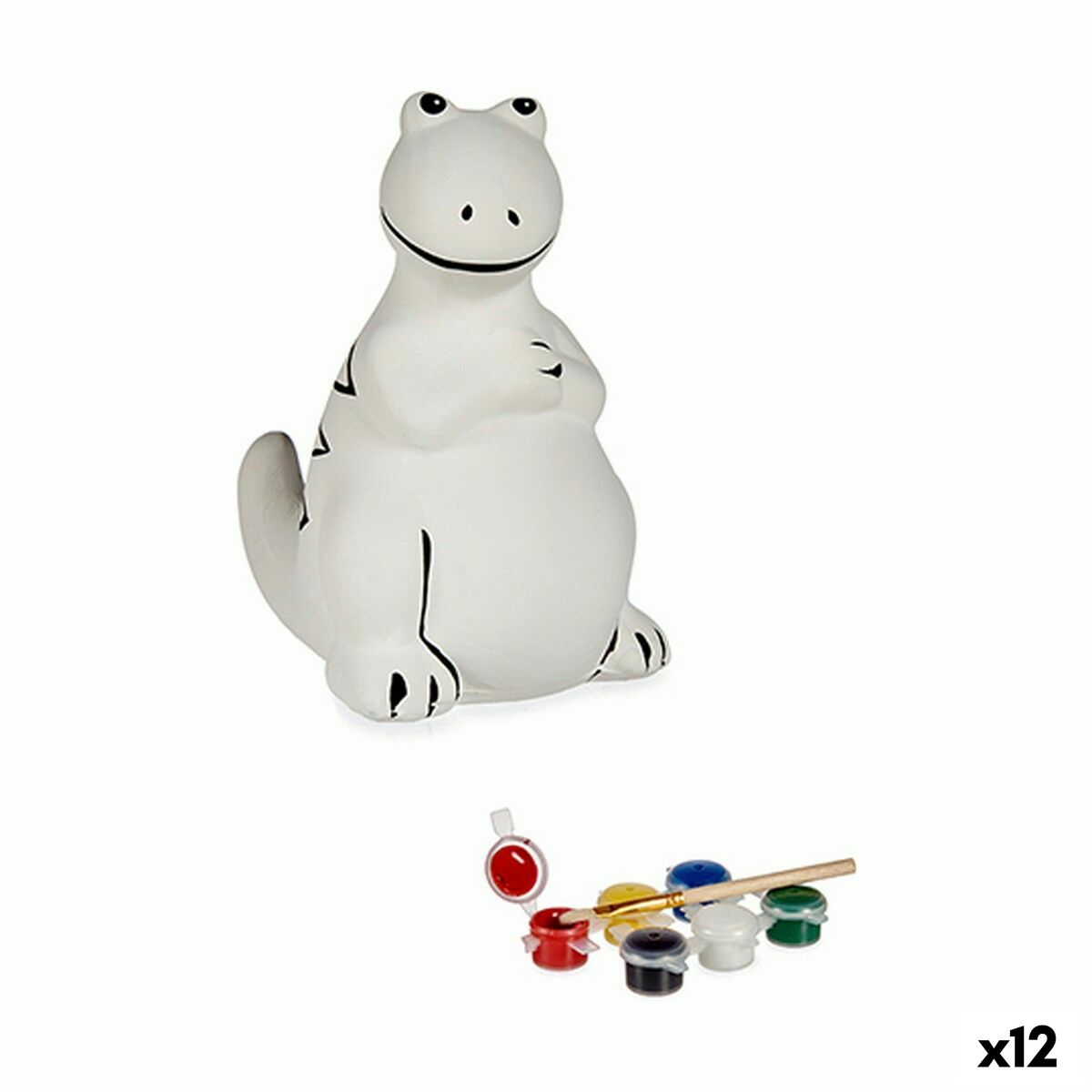 Måla din egen sparbössa Pincello Keramik Dinosaurie 8,5 x 13,2 x 11 cm 10 x 13,2 x 8 cm (12 antal)