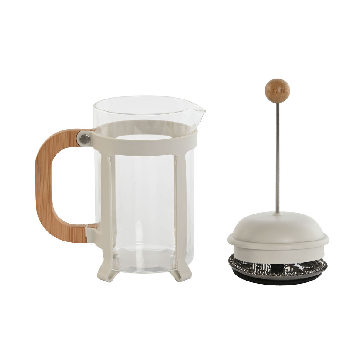 Kaffepress Home ESPRIT Vit Naturell Rostfritt stål 800 ml 15 x 10 x 22 cm - 4