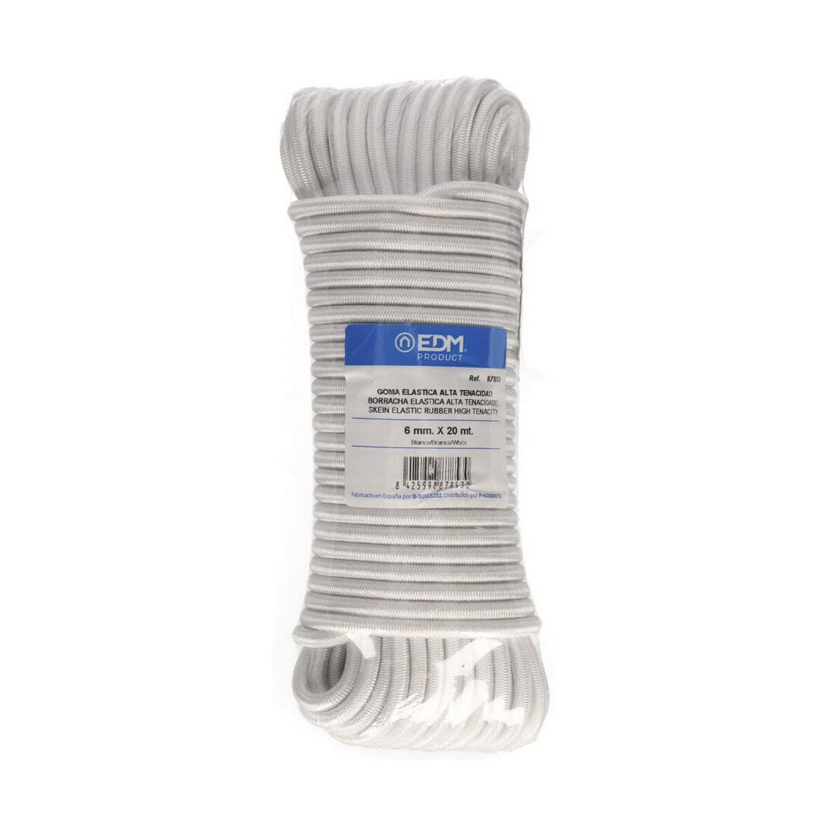 Elastisk sladd EDM 87853 Vit 20 m - 6