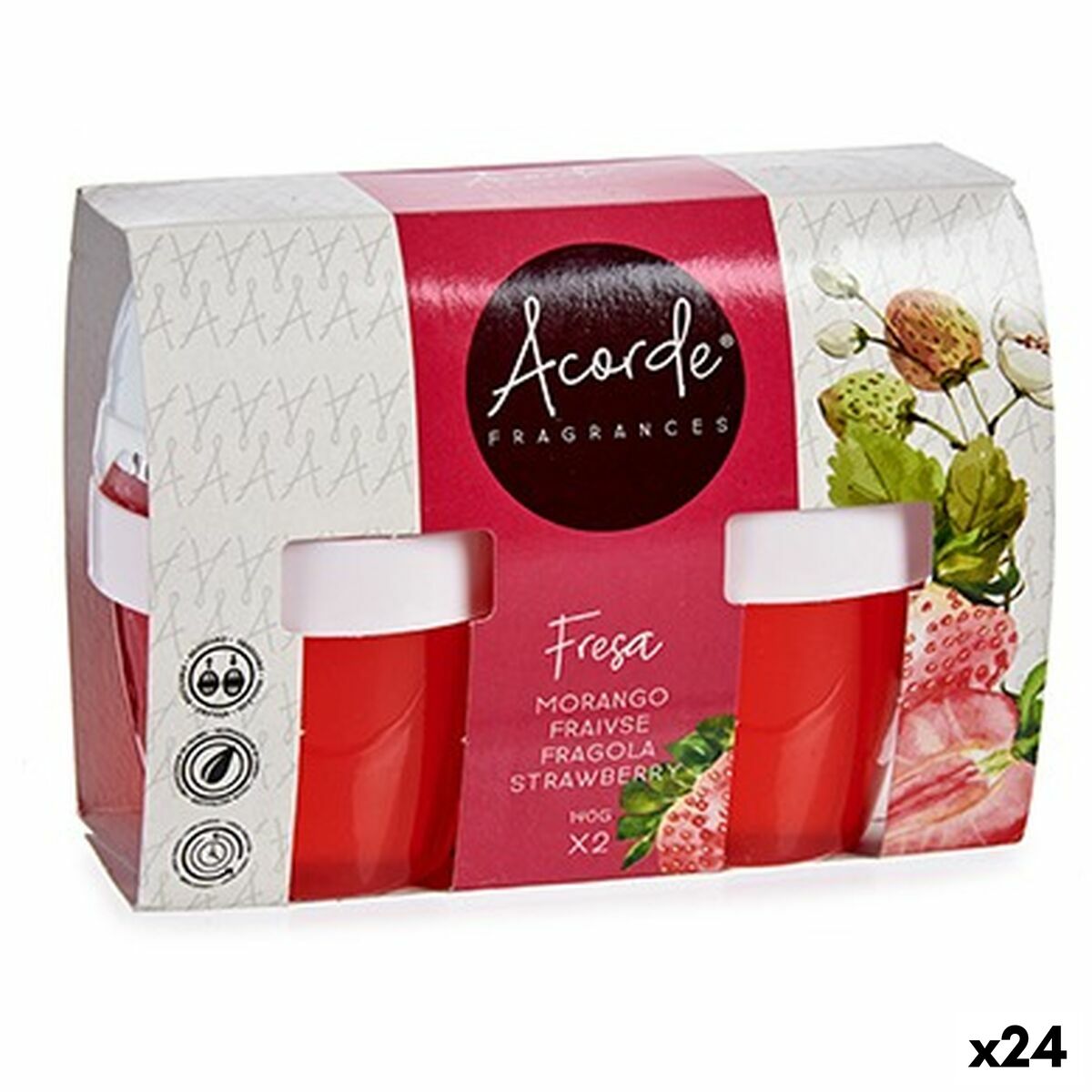Set med luftfräschare Acorde Jordgubbe Gel (24 antal) - 3