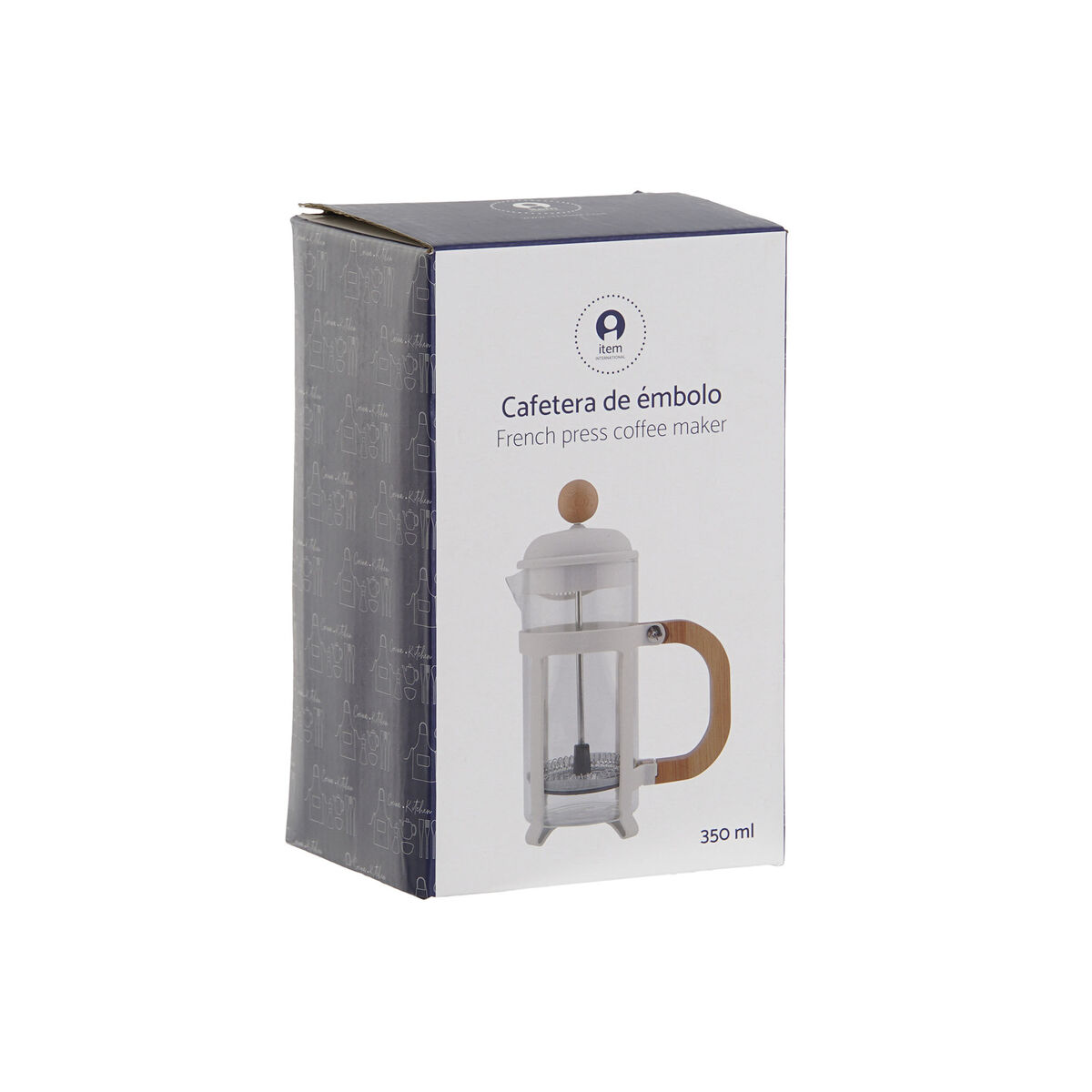 Kaffepress Home ESPRIT Vit Naturell Rostfritt stål polypropen 350 ml 13 x 8 x 19 cm - 4