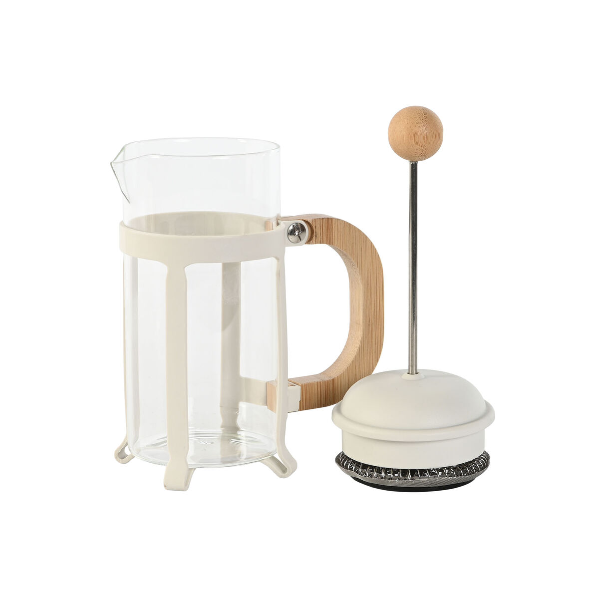 Kaffepress Home ESPRIT Vit Naturell Rostfritt stål polypropen 350 ml 13 x 8 x 19 cm - 3