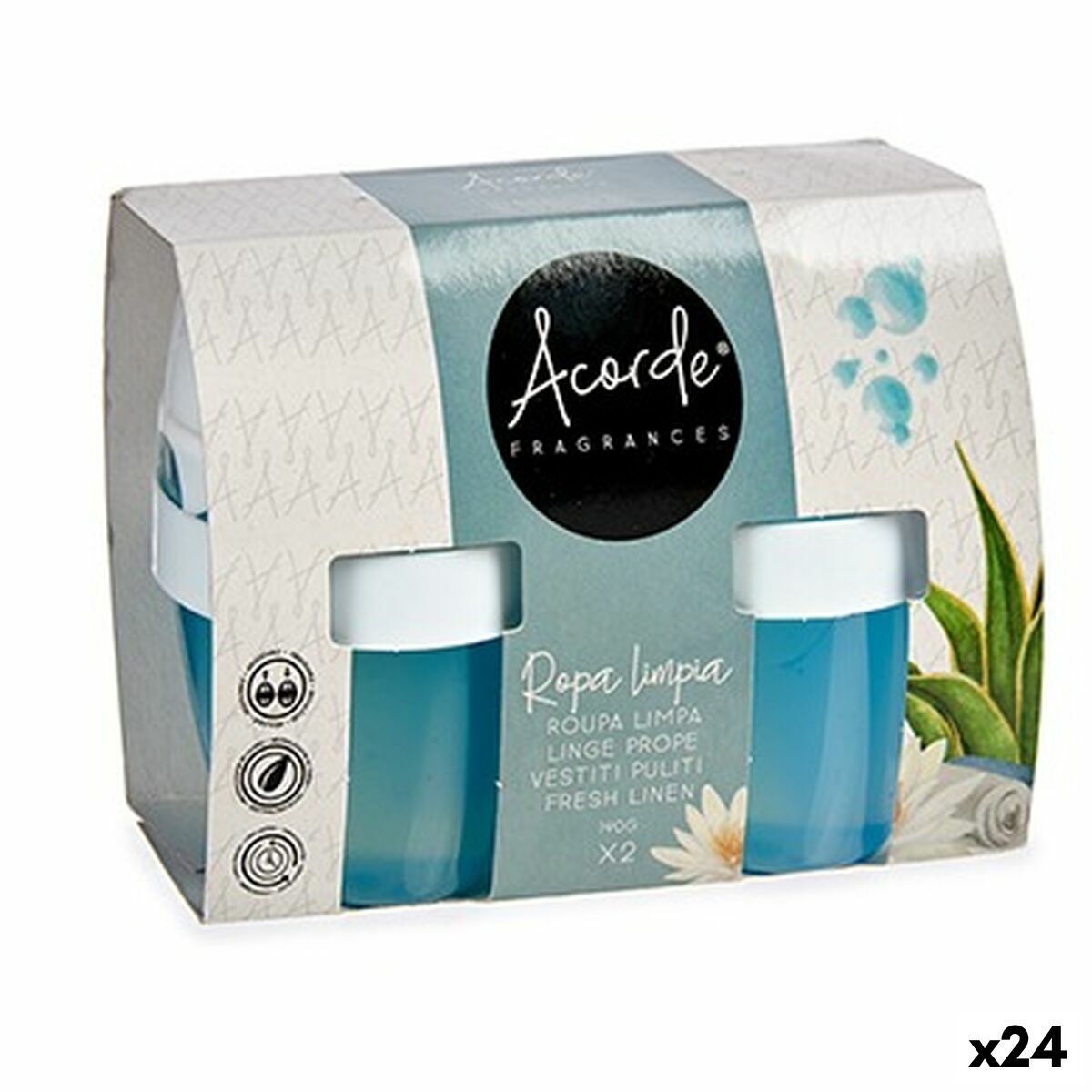 Set med luftfräschare Acorde Rena kläder Gel (24 antal) - 3