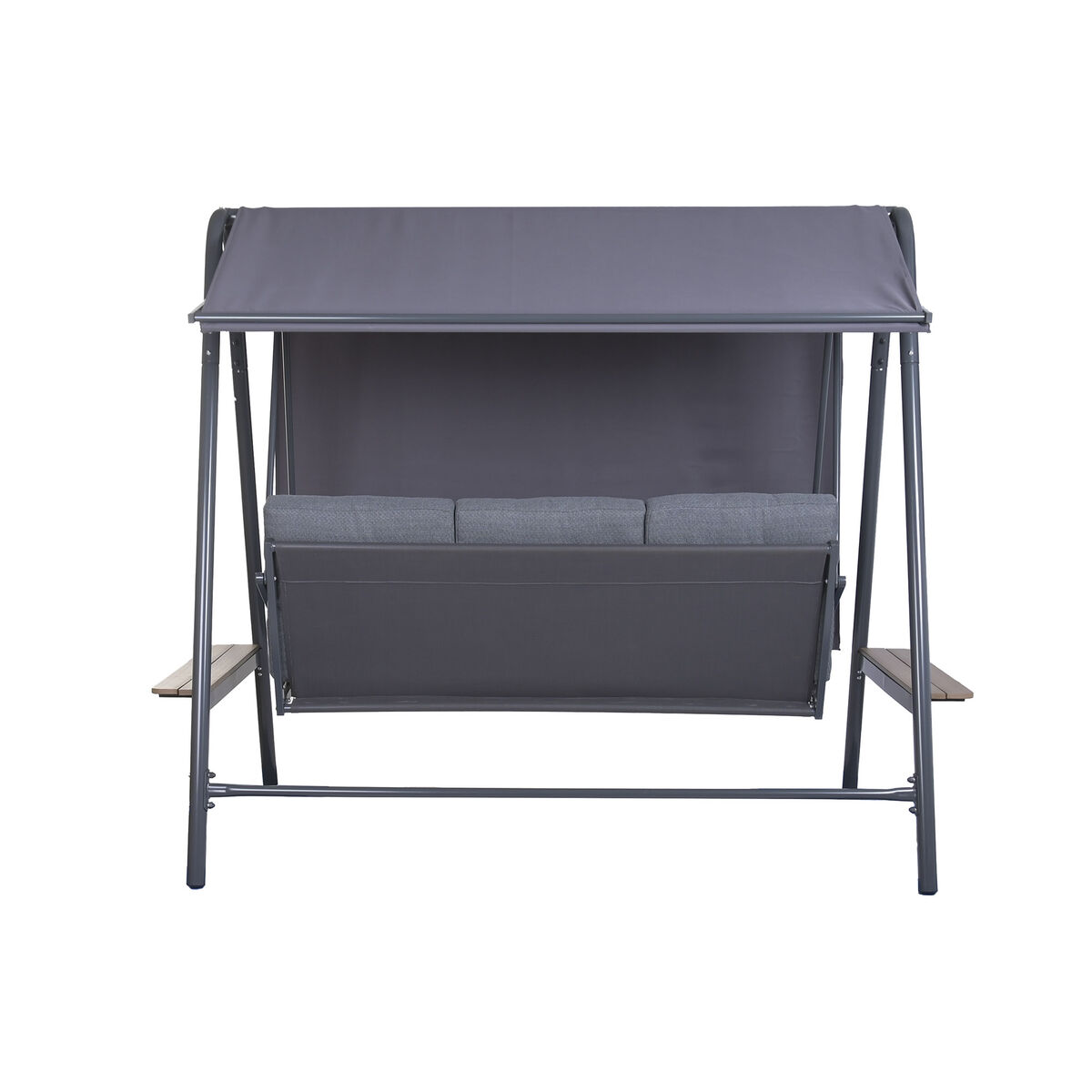 Bänk Home ESPRIT Brun Mörkgrå Stål Polywood 215 X 120 X 180 CM