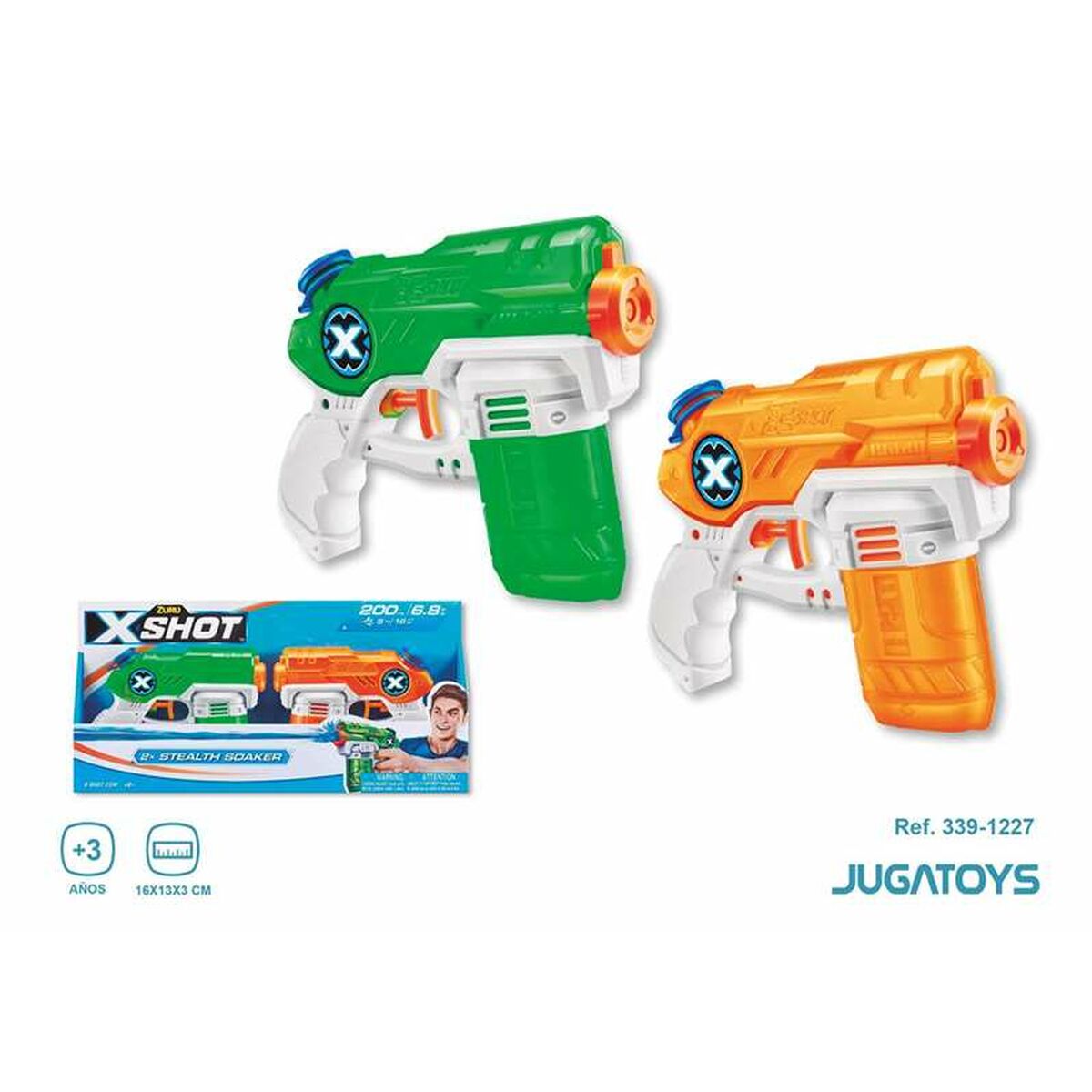 Vattenpistol X-Shot Warfare Double Small Stealth 2 Delar 16 x 13 x 3 cm - 2
