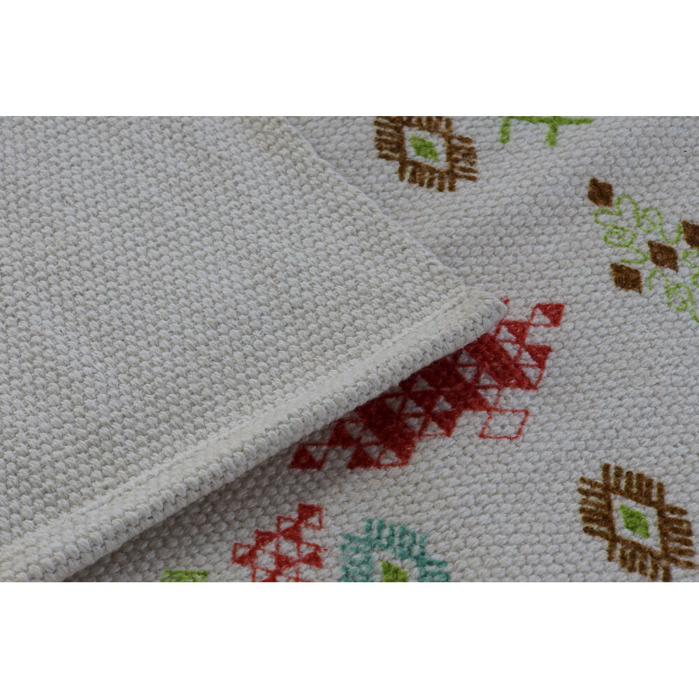 Matta DKD Home Decor 120 x 180 x 0,4 cm Polyester Vit Ikat Boho (2 antal) - 5