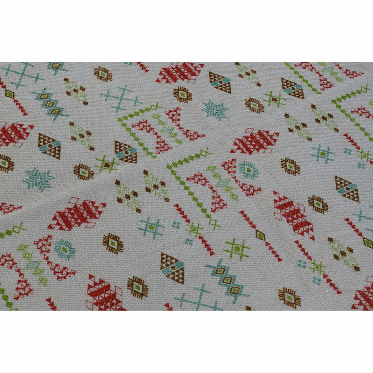Matta DKD Home Decor 120 x 180 x 0,4 cm Polyester Vit Ikat Boho (2 antal) - 11