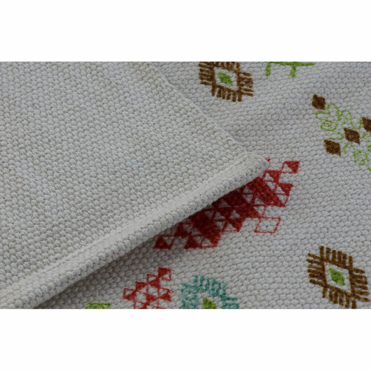 Matta DKD Home Decor 120 x 180 x 0,4 cm Polyester Vit Ikat Boho (2 antal) - 14
