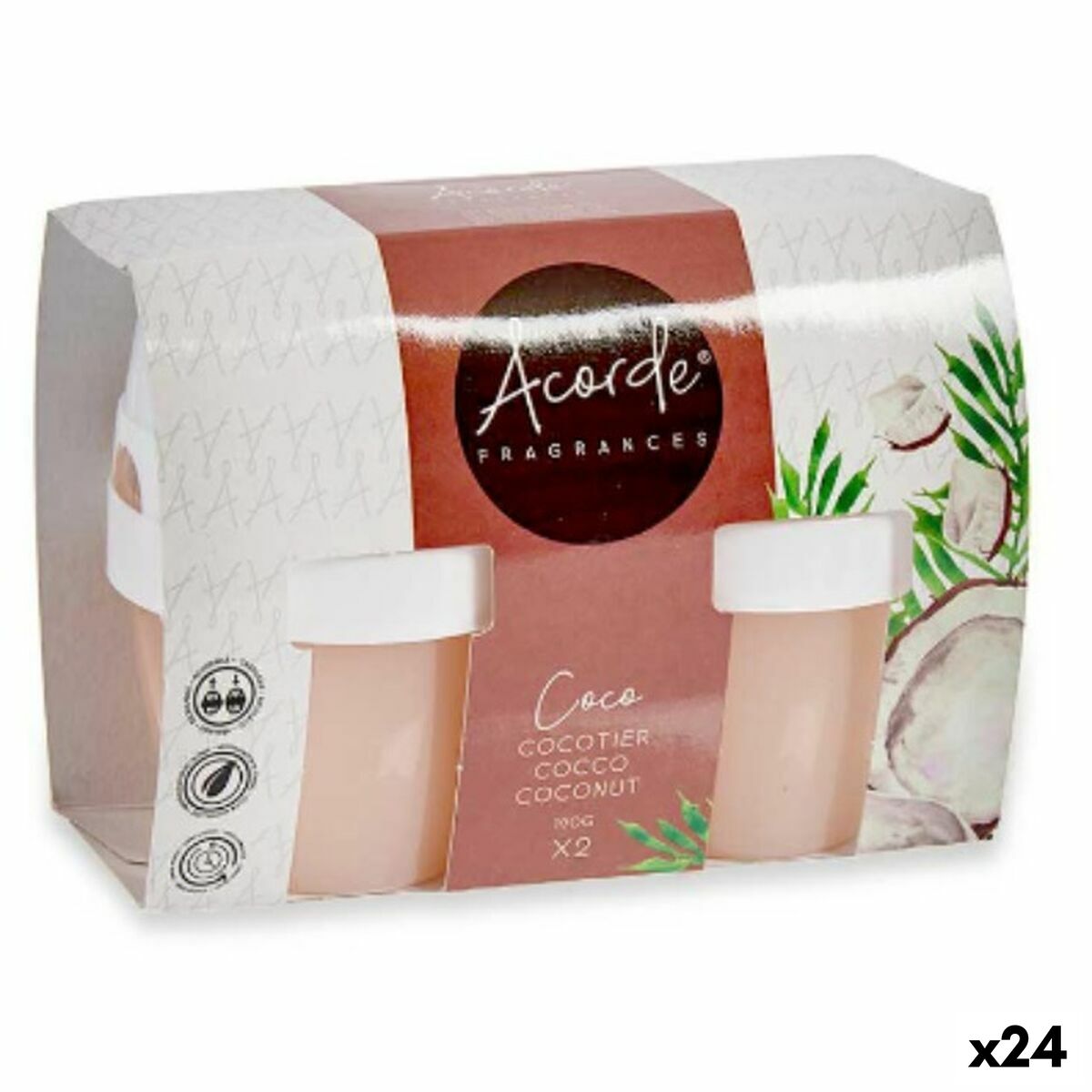 Set med luftfräschare Acorde Kokosnöt Gel (24 antal)