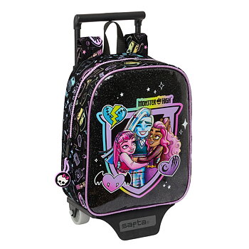 Skolväska med hjul Monster High Svart 22 x 27 x 10 cm