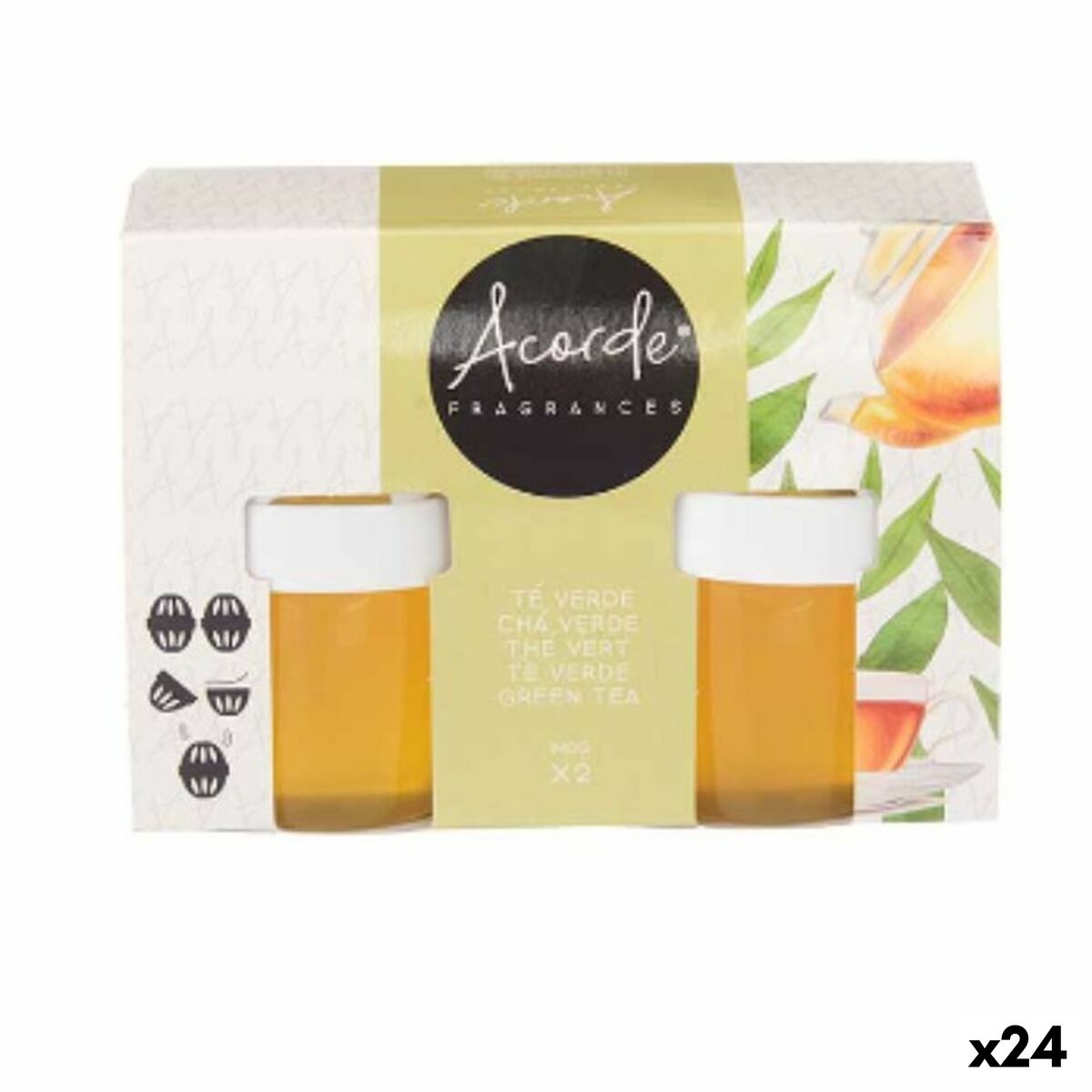 Set med luftfräschare Acorde Grönt te Gel (24 antal)