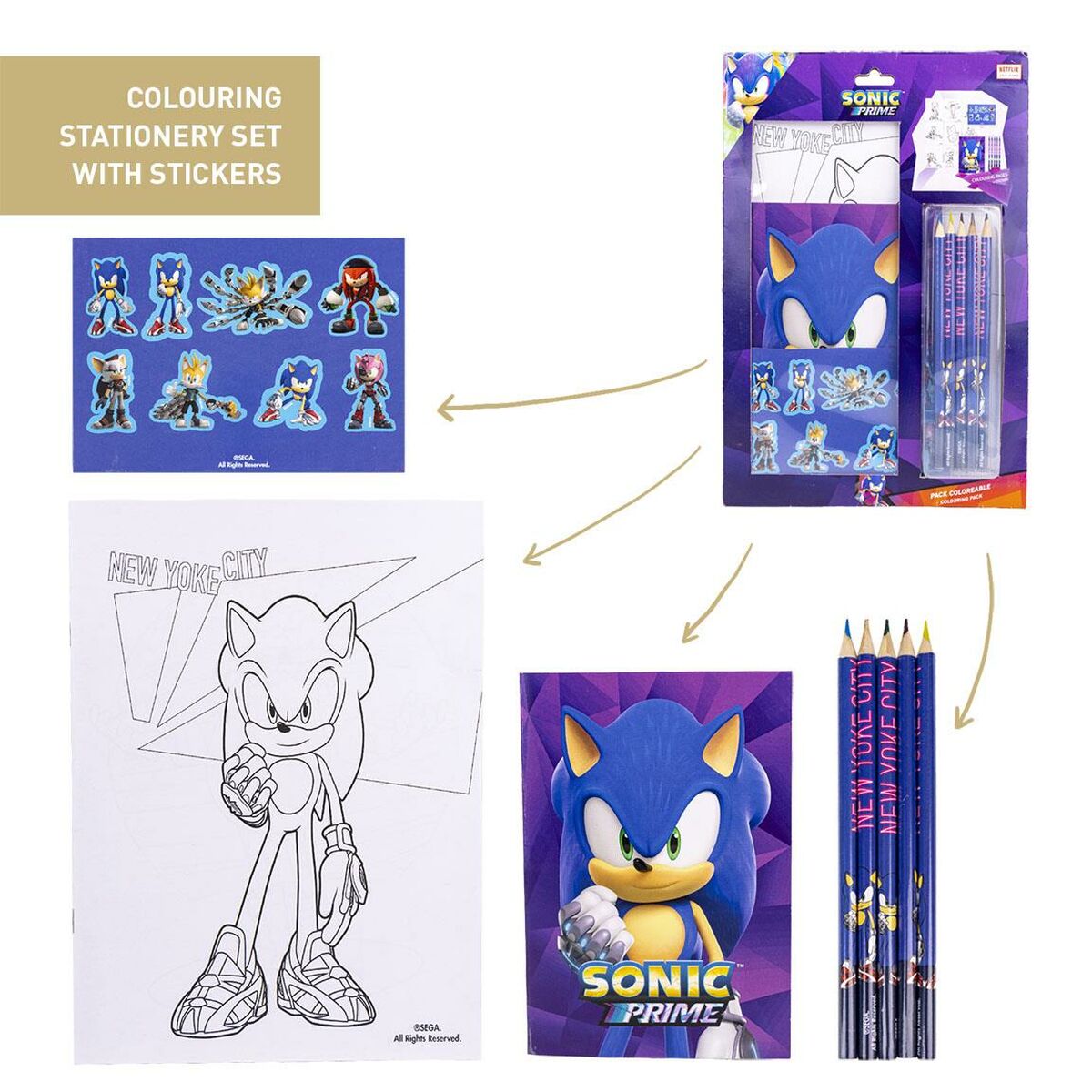 Brevpapper Set Sonic Purpur - 9