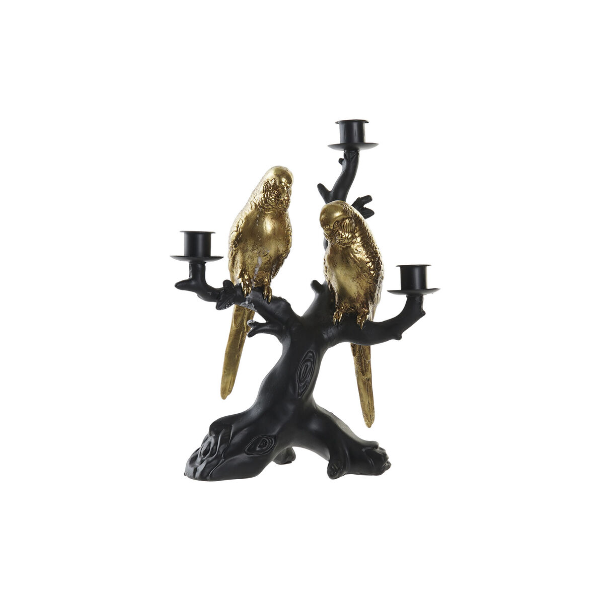 Kandelaber DKD Home Decor Svart Gyllene Harts Papegoja Tropiskt 22,5 x 13 x 29,5 cm - 3