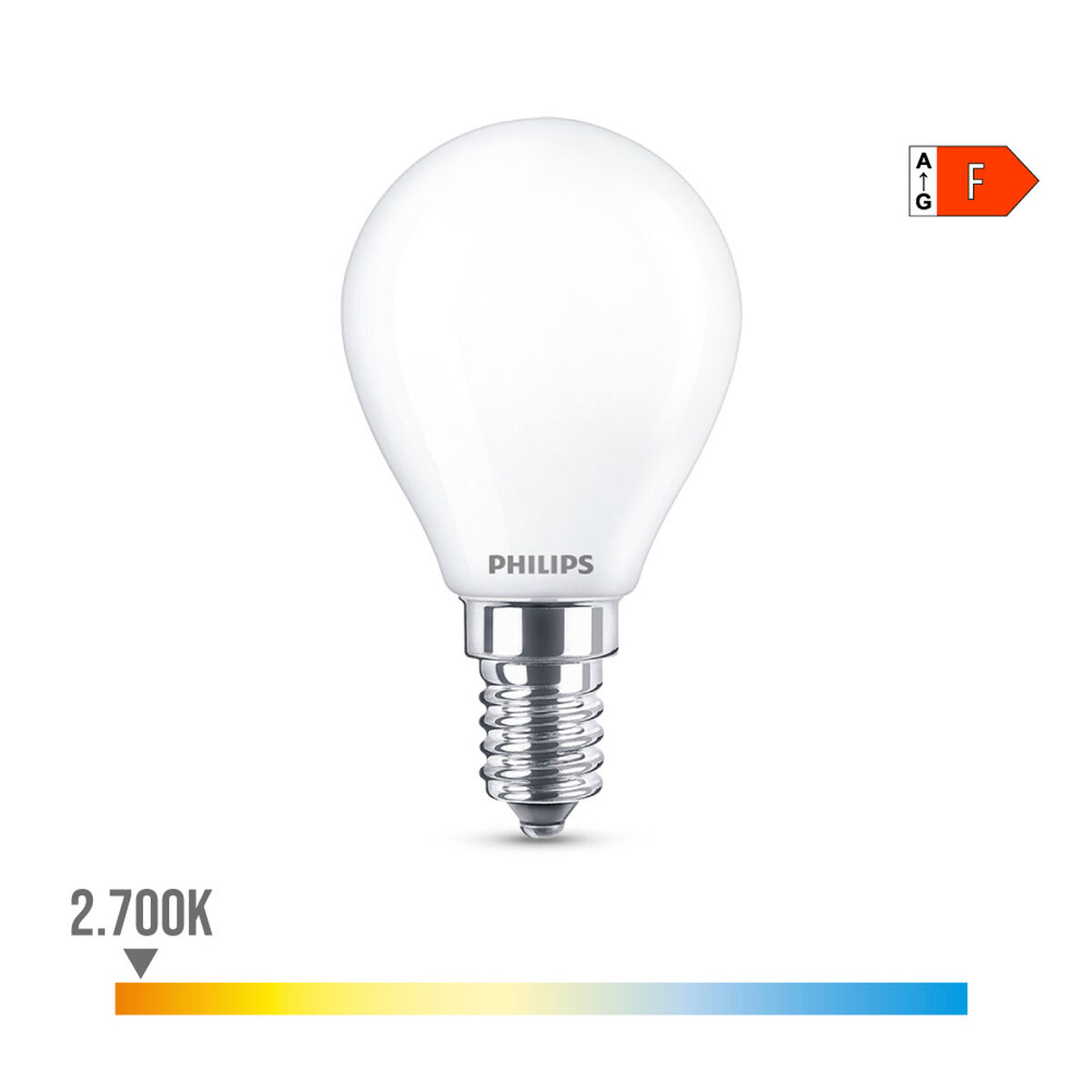 LED-lampa Philips F 40 W 4,3 W E14 470 lm 4,5 x 8,2 cm (2700 K) - 6