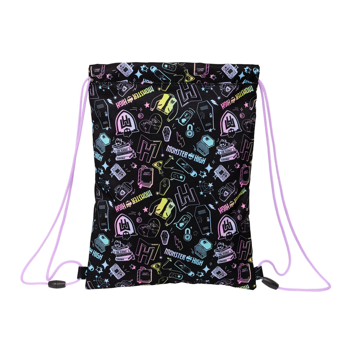 Skopåse med remmar Monster High Svart 26 x 34 x 1 cm - 2