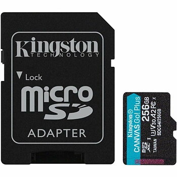 Micro-SD Minneskort med Adapter Kingston CANVAS Go! Plus 256 GB