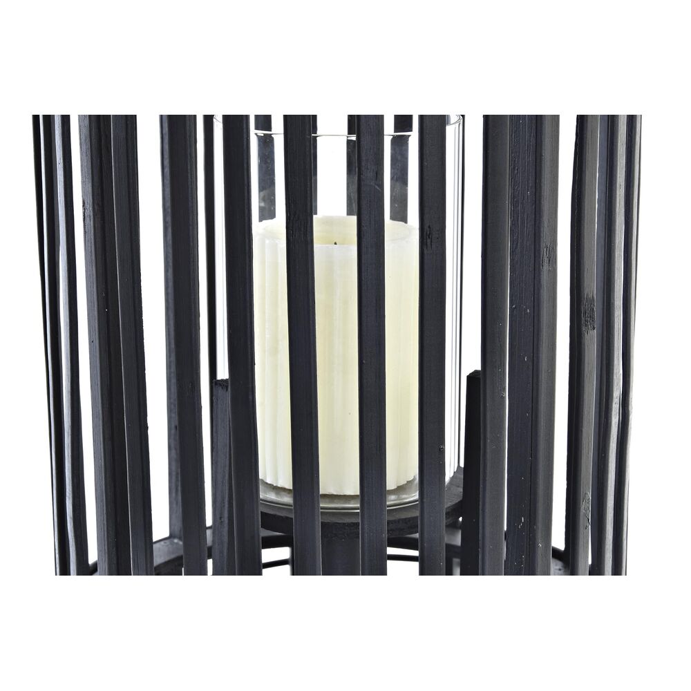 Lykta DKD Home Decor Glas Svart Bambu (24 x 24 x 51 cm) - 6