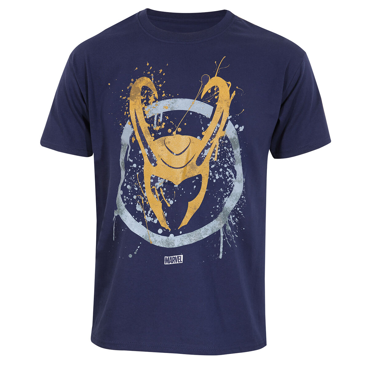 T-shirt med kortärm Marvel Splatter Logo Blå Unisex