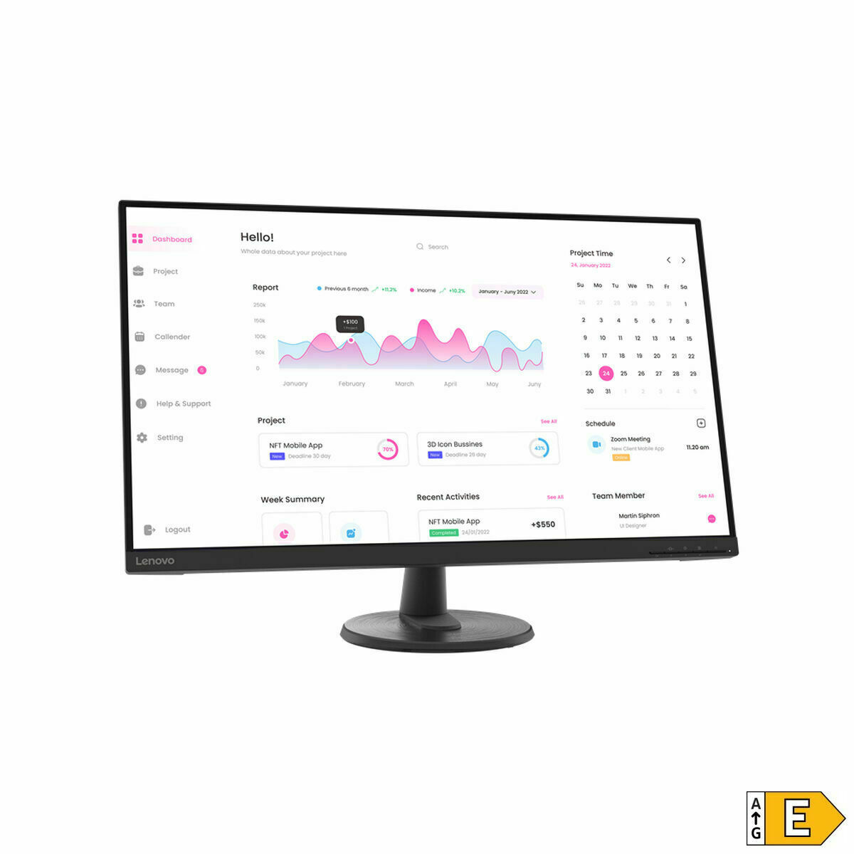 Monitor Lenovo 66FCGAC2EU Full HD 31,5" - 2