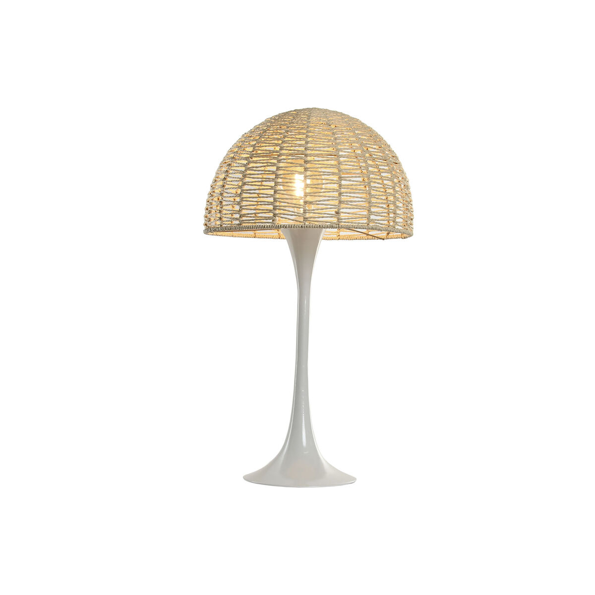 Bordslampa Home ESPRIT Vit Naturell 50 W 220 V