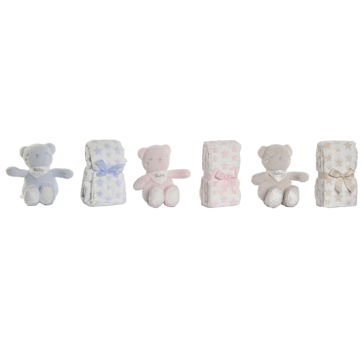 Baby-kit Home ESPRIT Blå Beige Rosa Polyester (3 antal)