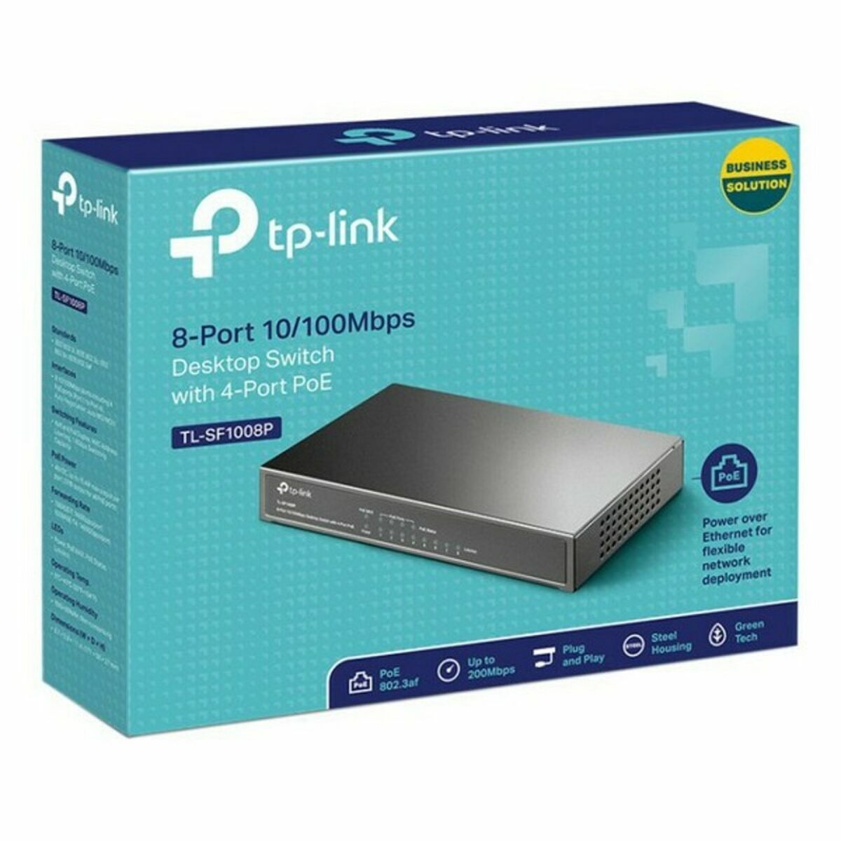 Skrivbords omkopplare TP-Link TL-SF1008P RJ45 PoE 1.6 Gbps - 4