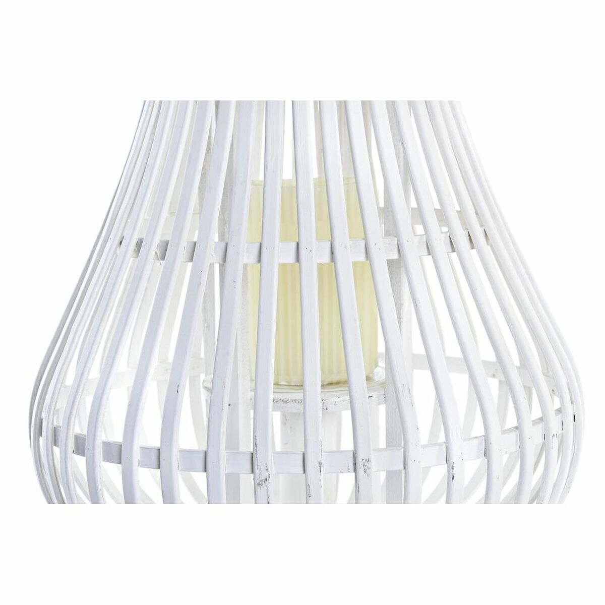 Lykta DKD Home Decor Vit Multicolour Metall Bambu Glas Urban 30 x 40 cm 29 x 29 x 34 cm - 6