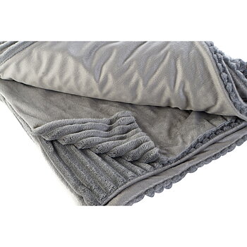 Filt DKD Home Decor 150 x 200 x 2 cm Grå Grundläggande
