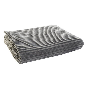 Filt DKD Home Decor 150 x 200 x 2 cm Grå Grundläggande
