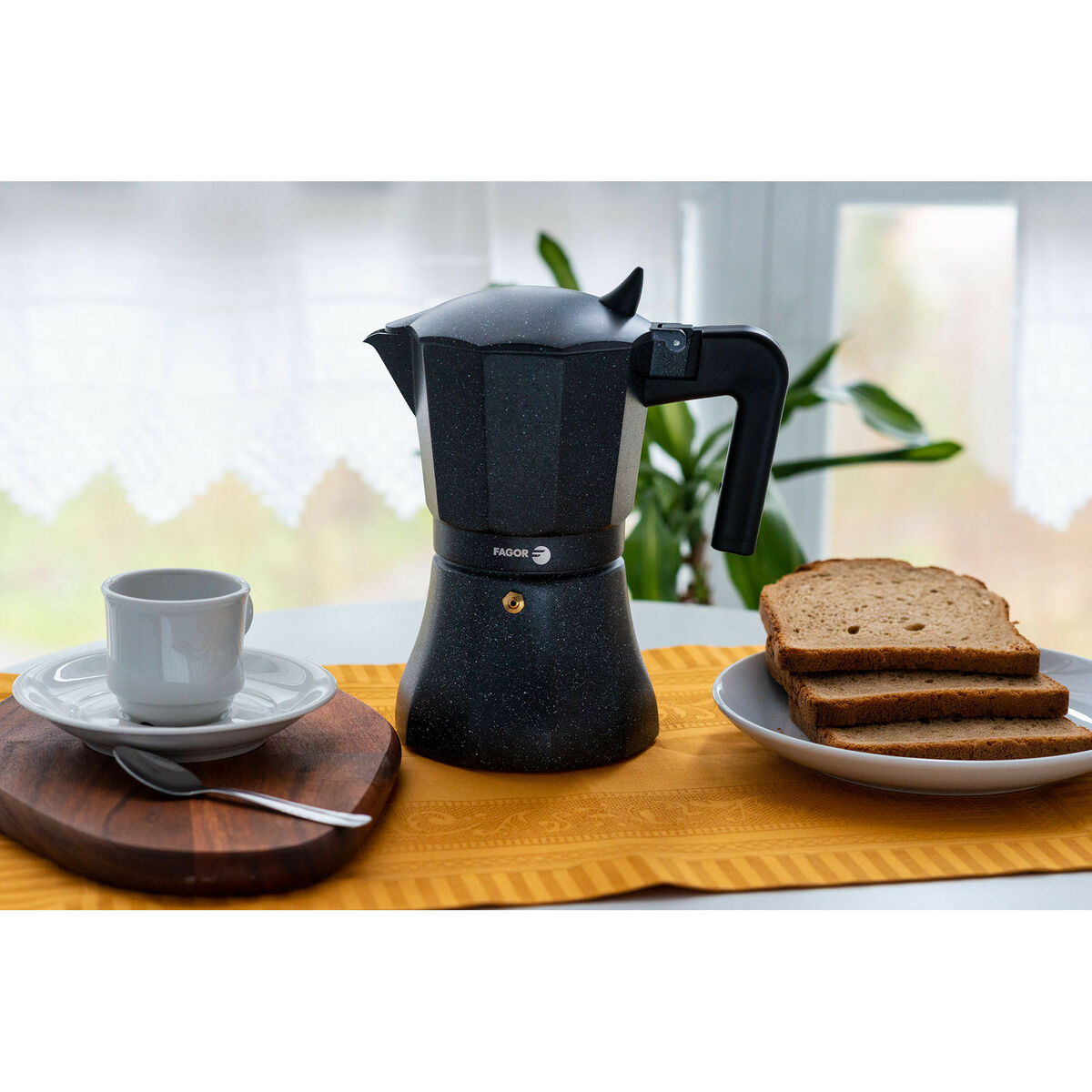 Italiensk Kaffepanna Fagor Svart Aluminium - 3