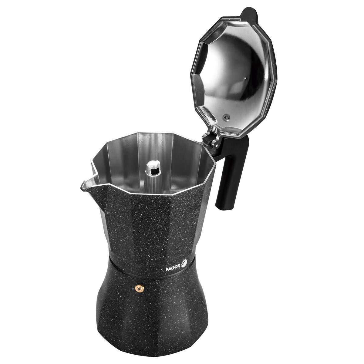 Italiensk Kaffepanna Fagor Svart Aluminium - 2
