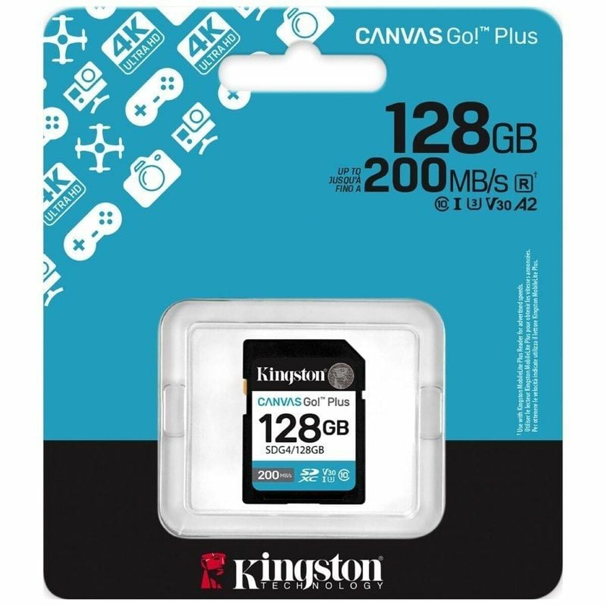 SDXC Minneskort Kingston CANVAS Go! Plus 128 GB - 3