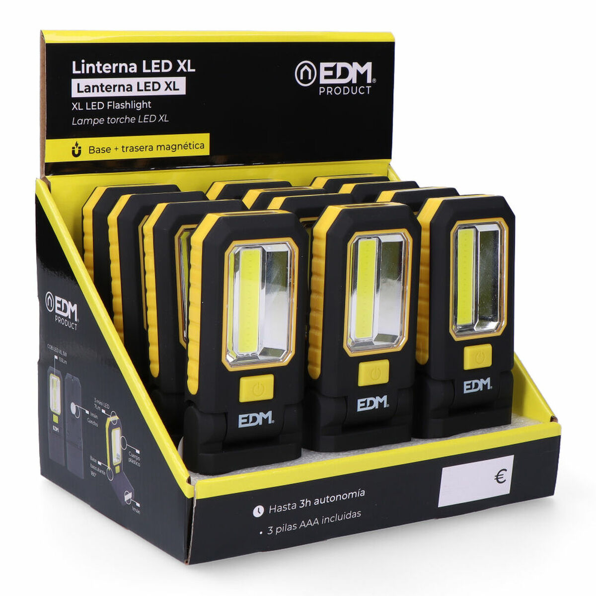 Ficklampa LED EDM 36387 Cob XL 200 Lm Krok Magnet - 8