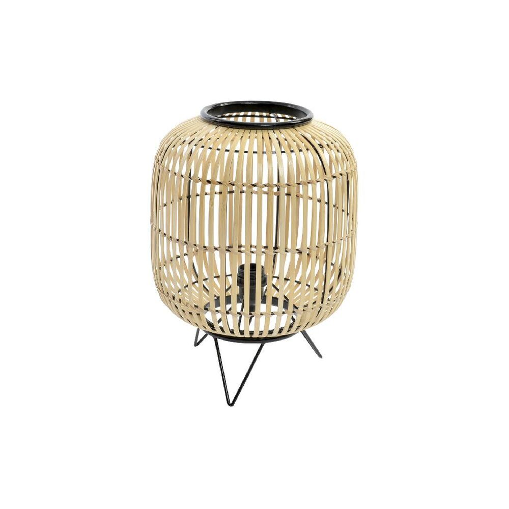 Bordslampa DKD Home Decor Svart Metall Brun Bambu (30 x 30 x 40.5 cm)