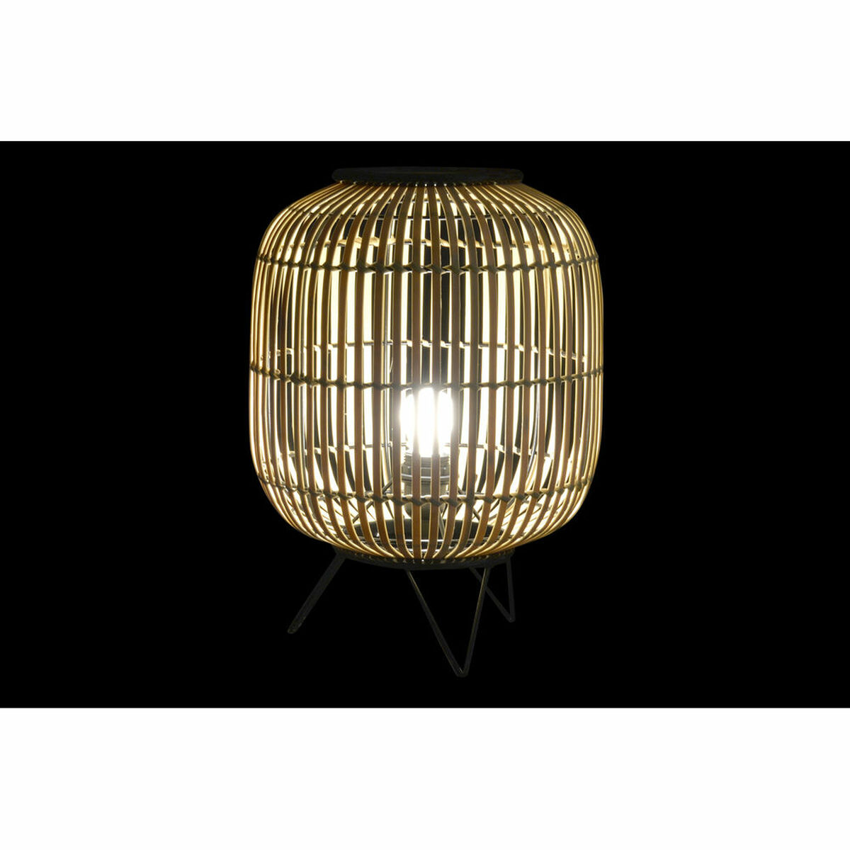 Bordslampa DKD Home Decor Svart Metall Brun Bambu (30 x 30 x 40.5 cm) - 7