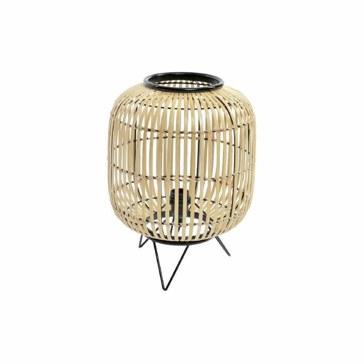 Bordslampa DKD Home Decor Svart Metall Brun Bambu (30 x 30 x 40.5 cm) - 5