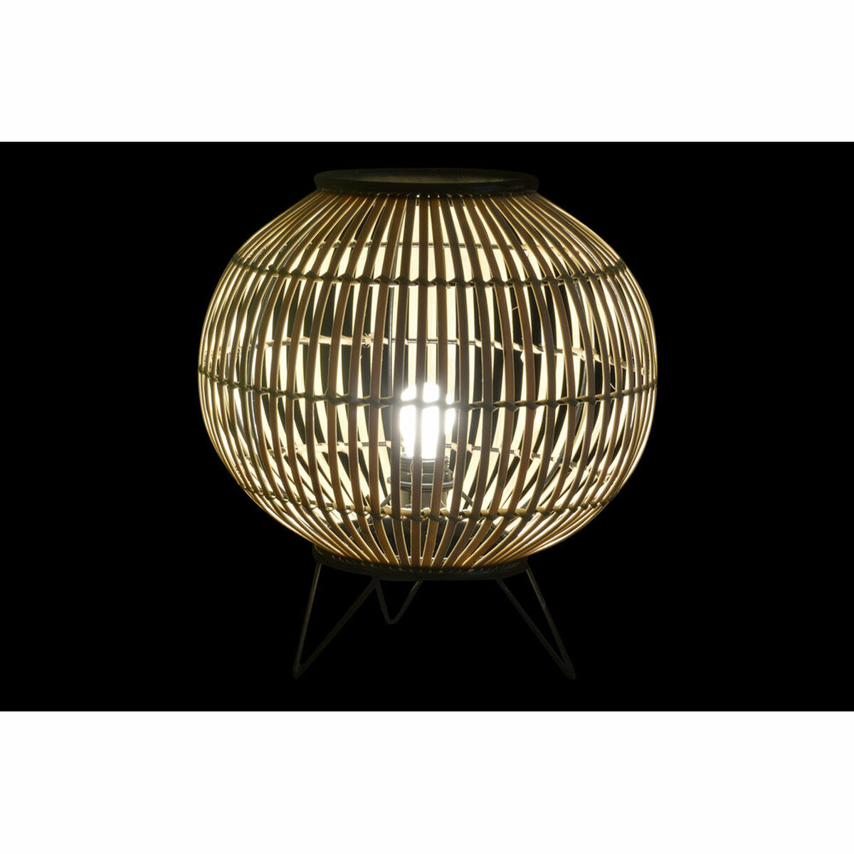 Bordslampa DKD Home Decor Svart Metall Brun Bambu (36 x 36 x 37 cm) - 11