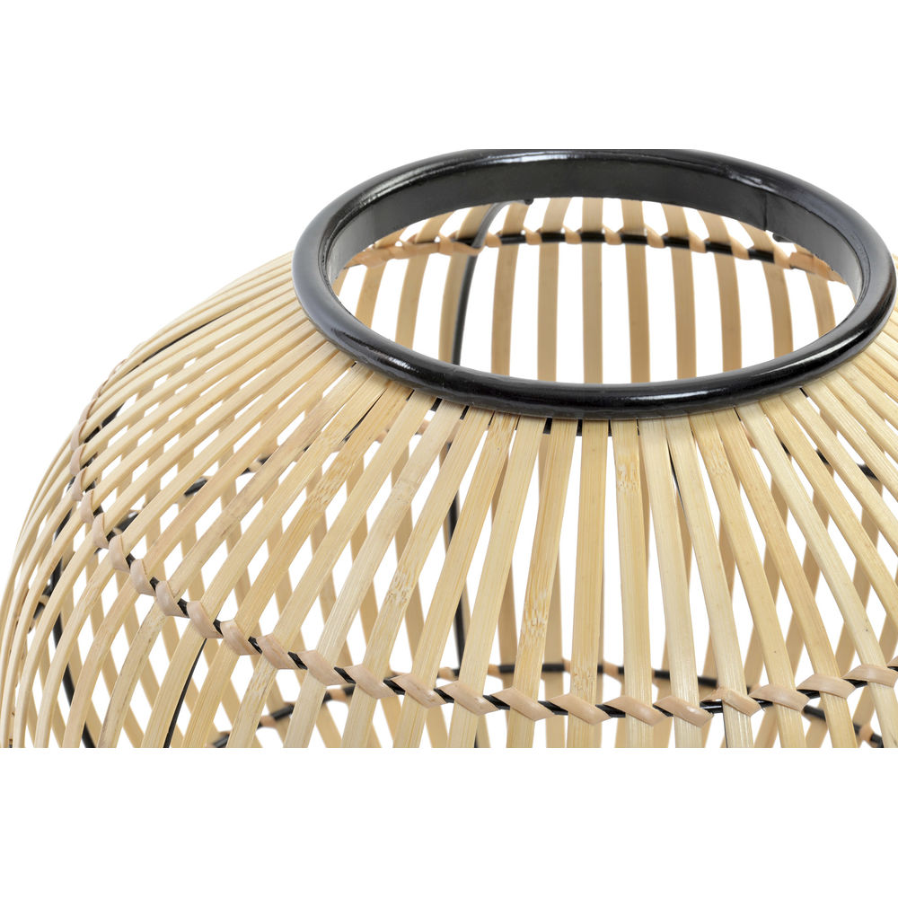 Bordslampa DKD Home Decor Svart Metall Brun Bambu (36 x 36 x 37 cm) - 3