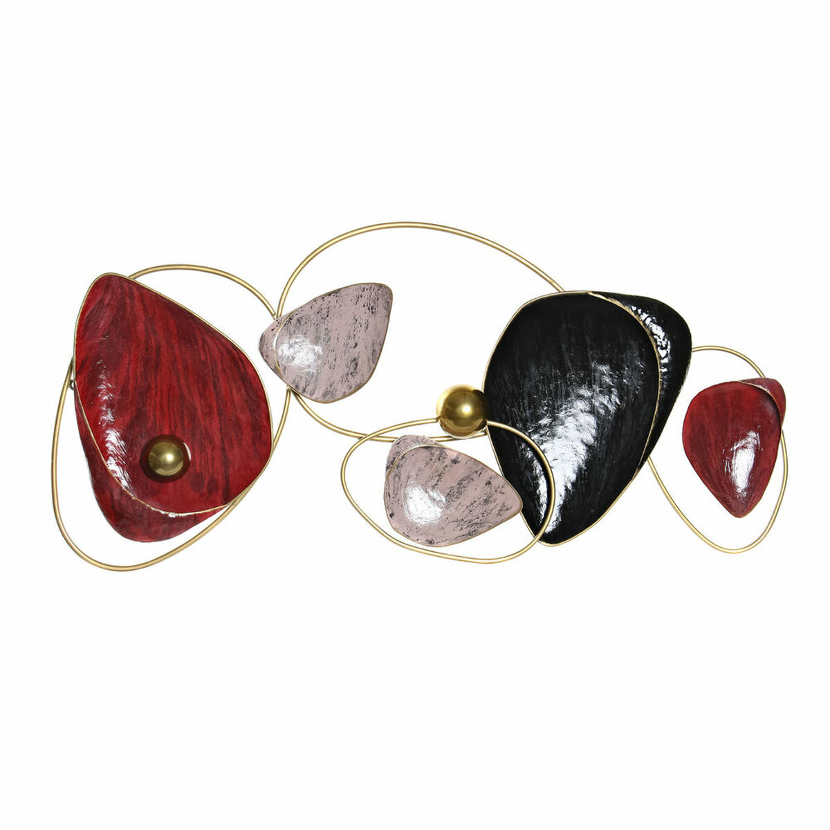 Väggdekoration DKD Home Decor Röd Svart Gyllene Metall (123 x 10 x 65 cm) - 7