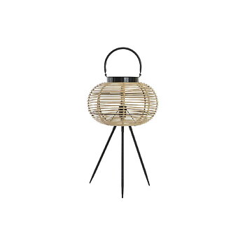 Bordslampa DKD Home Decor Svart Metall Brun Bambu (34 x 34 x 56 cm)