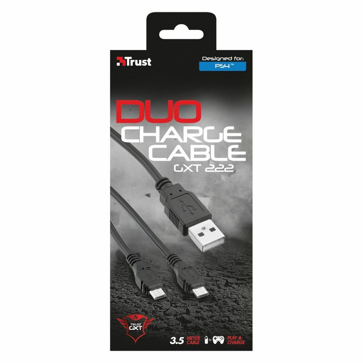 USB-kabel till mikro-USB Trust GXT 222 Svart - 2
