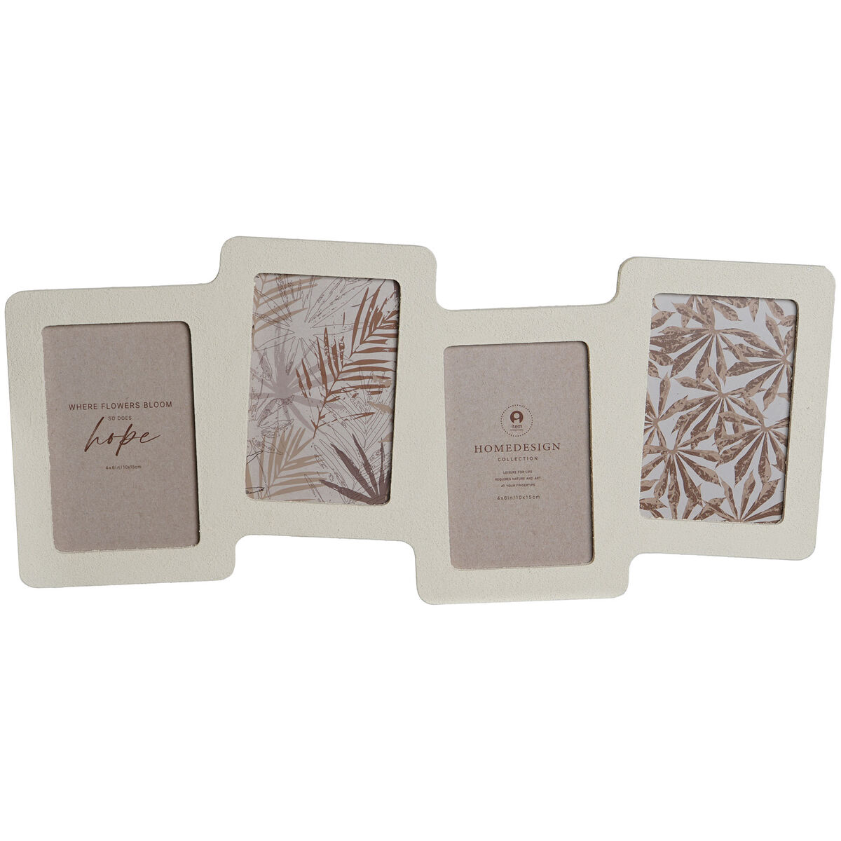 Fotoram Home ESPRIT Beige Glas Trä MDF Skandinavisk 50 X 2 X 22 cm