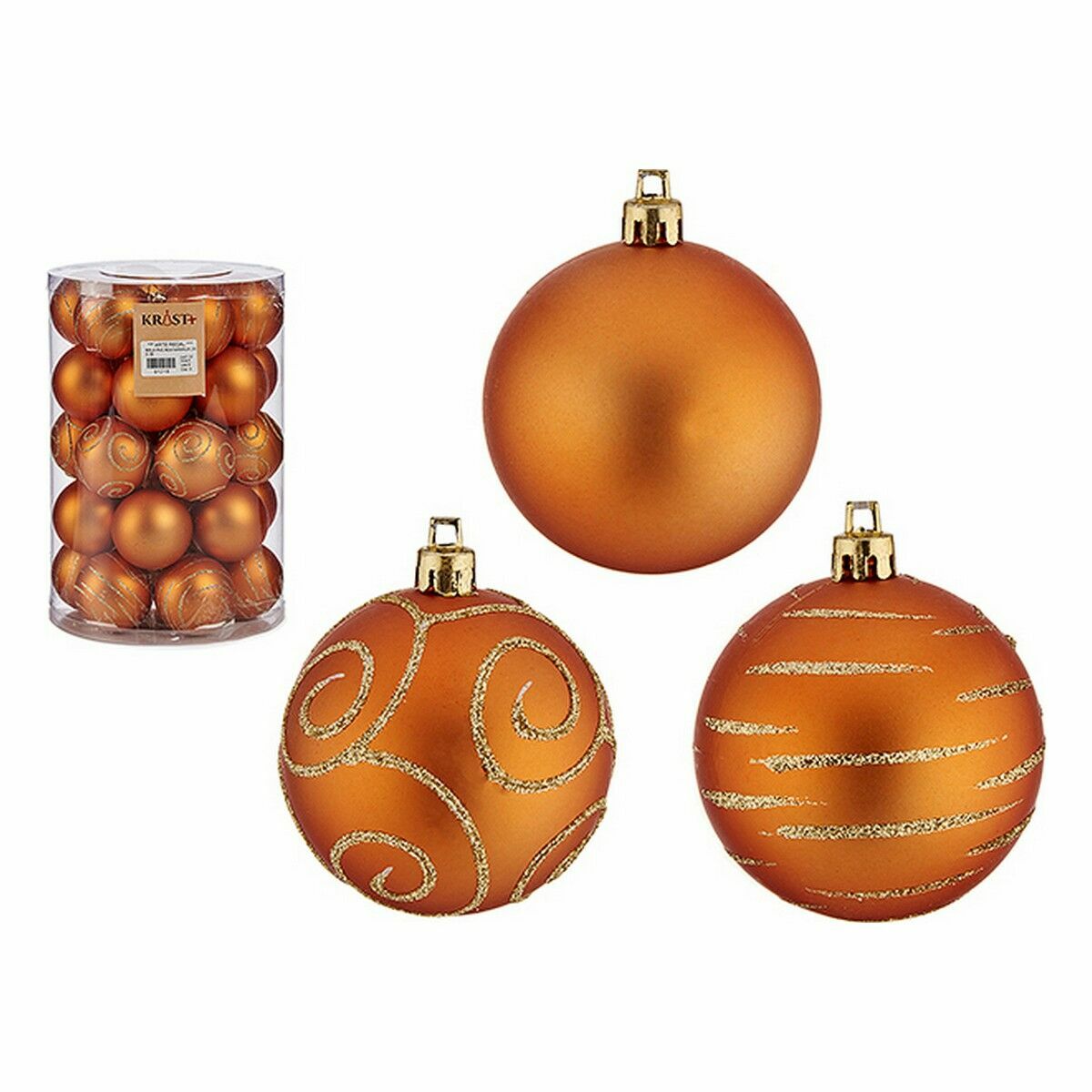 Uppsättning av julkulor Krist+ Orange PVC (4 antal) - 2
