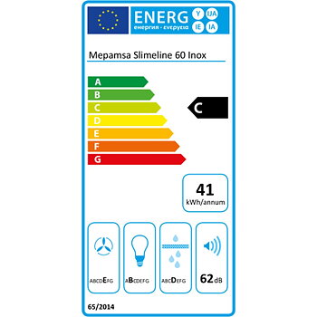 Konventionell fläkt Mepamsa Slimline 60 60 cm 290 m³/h 65W C Stål
