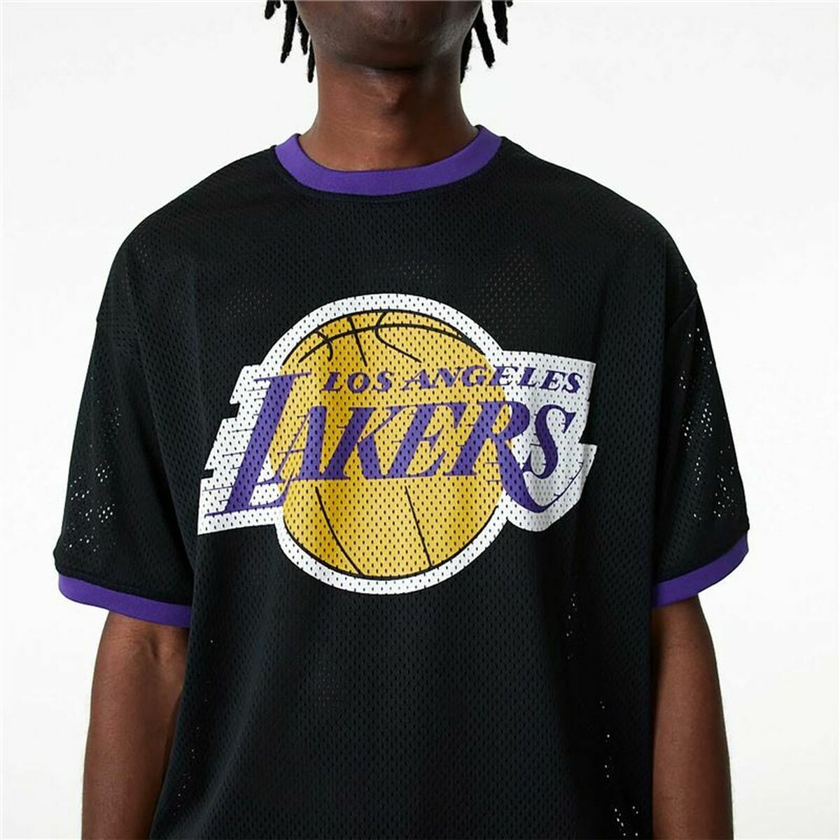 Baskettröja New Era Mesh LA Lakers Svart - 3