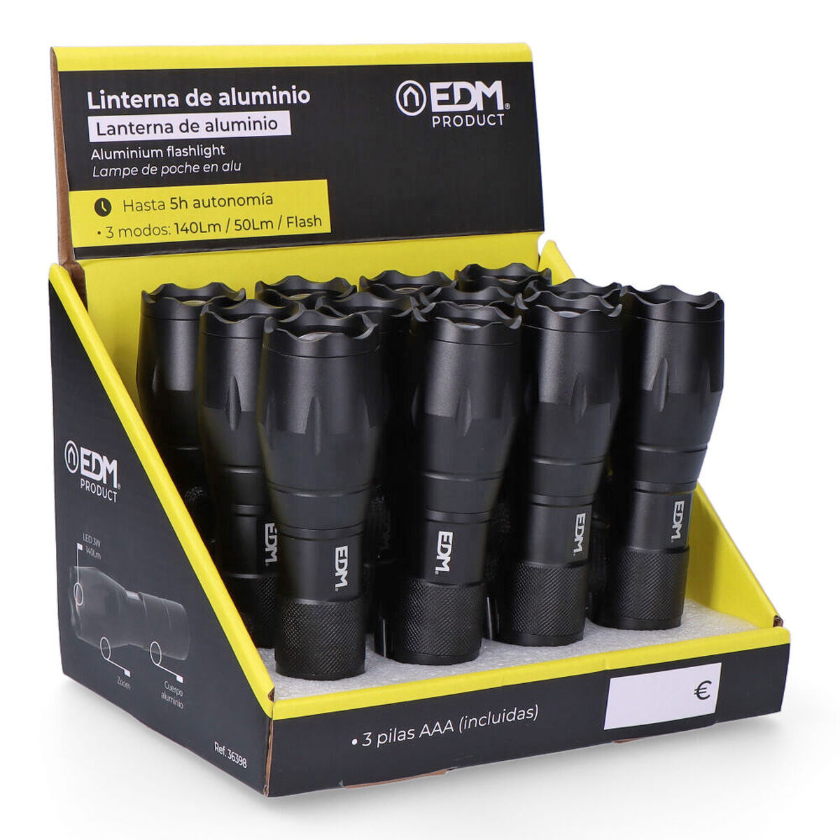 Ficklampa LED EDM 36398 Cree XML-T6 3 W 5 W 140 Lm Zoom - 9