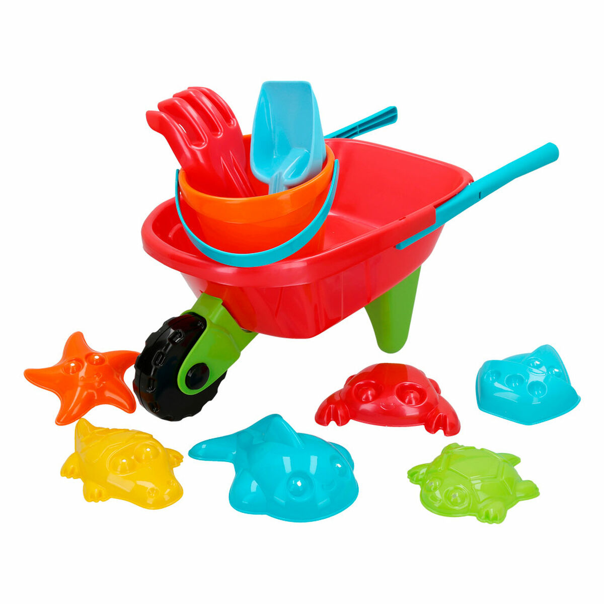 Strandleksaker set Colorbaby Skottkärra polypropen (10 antal) - 7
