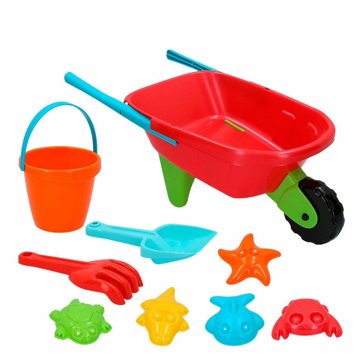 Strandleksaker set Colorbaby Skottkärra polypropen (10 antal) - 10