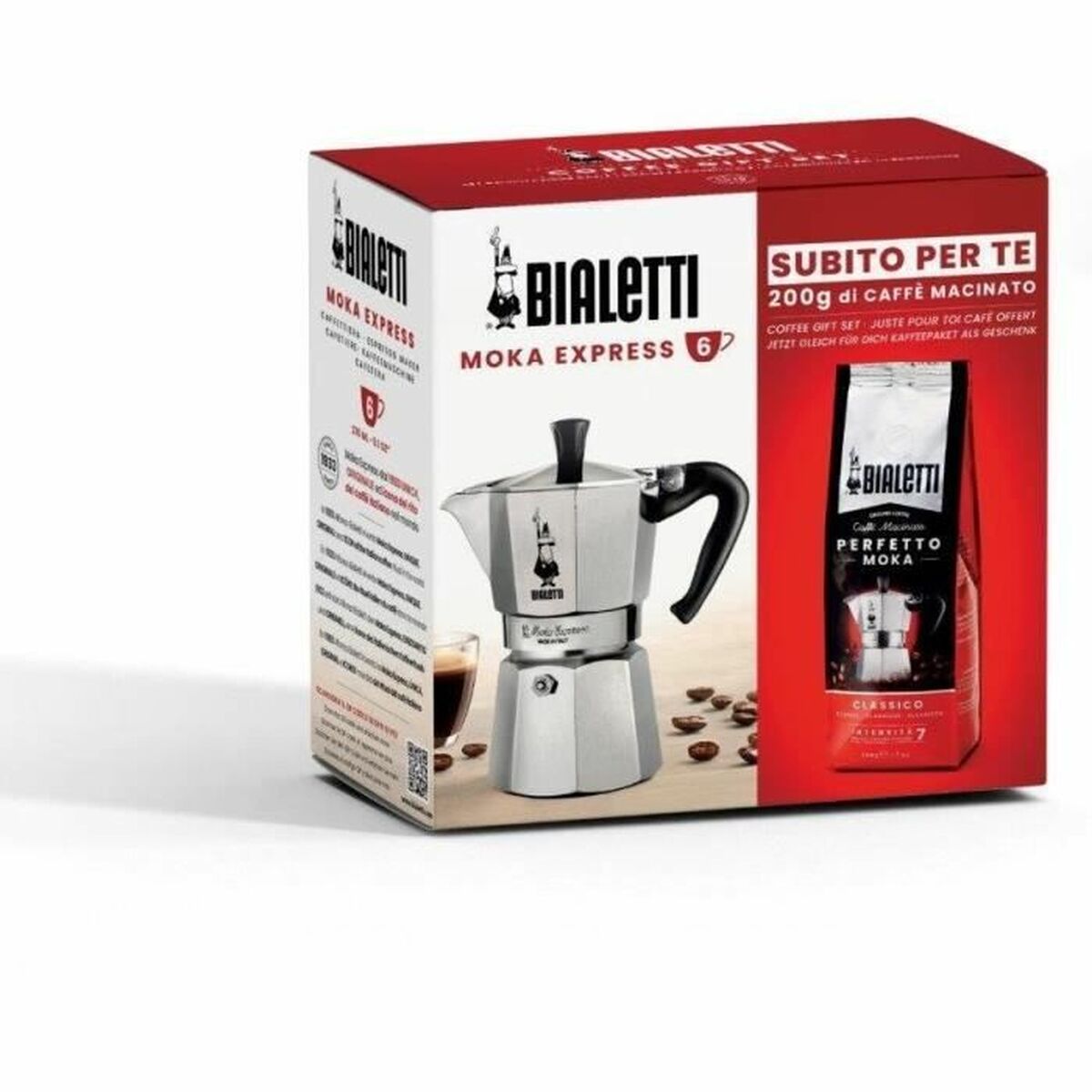 Italiensk Kaffepanna Bialetti Moka Classico Grå 3 Csészék